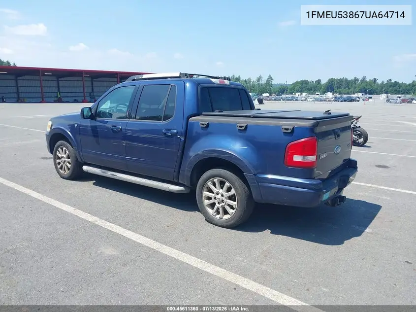 2007 Ford Explorer Sport Trac Limited VIN: 1FMEU53867UA64714 Lot: 45611360