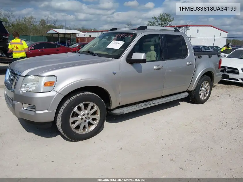 2008 Ford Explorer Sport Trac Limited VIN: 1FMEU33818UA34199 Lot: 44872044