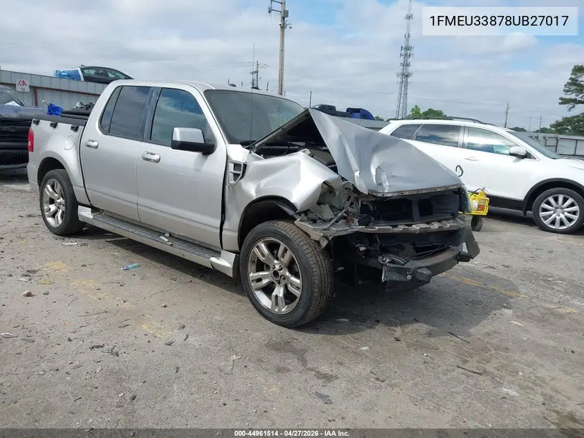 2008 Ford Explorer Sport Trac Limited VIN: 1FMEU33878UB27017 Lot: 44961514