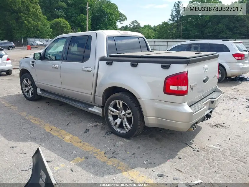 2008 Ford Explorer Sport Trac Limited VIN: 1FMEU33878UB27017 Lot: 44961514