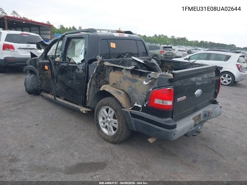 2008 Ford Explorer Sport Trac Xlt VIN: 1FMEU31E08UA02644 Lot: 44963737