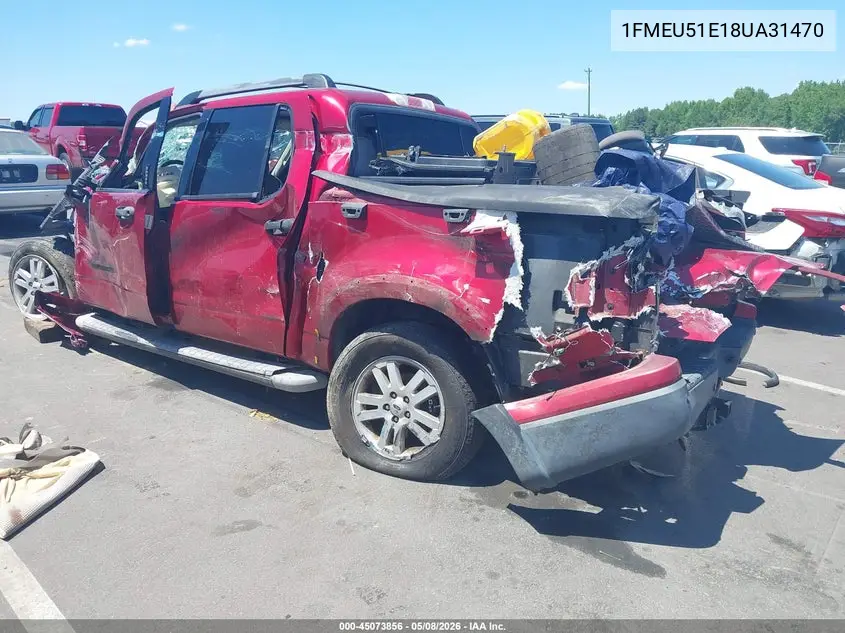 2008 Ford Explorer Sport Trac Xlt VIN: 1FMEU51E18UA31470 Lot: 45073856