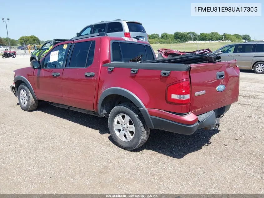 2008 Ford Explorer Sport Trac Xlt VIN: 1FMEU31E98UA17305 Lot: 45136138