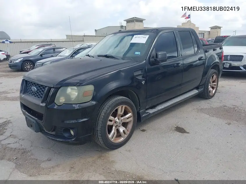 2008 Ford Explorer Sport Trac Limited VIN: 1FMEU33818UB02419 Lot: 45337716