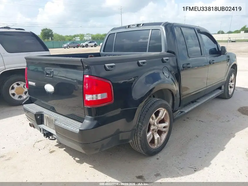 2008 Ford Explorer Sport Trac Limited VIN: 1FMEU33818UB02419 Lot: 45337716