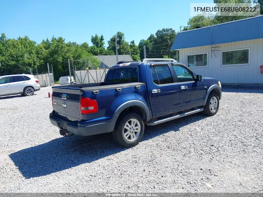 2008 Ford Explorer Sport Trac Xlt VIN: 1FMEU51E68UB08222 Lot: 45391170