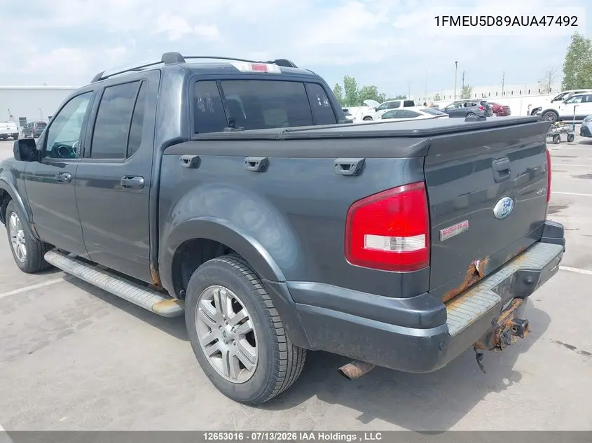 2010 Ford Explorer Sport Trac VIN: 1FMEU5D89AUA47492 Lot: 12653016