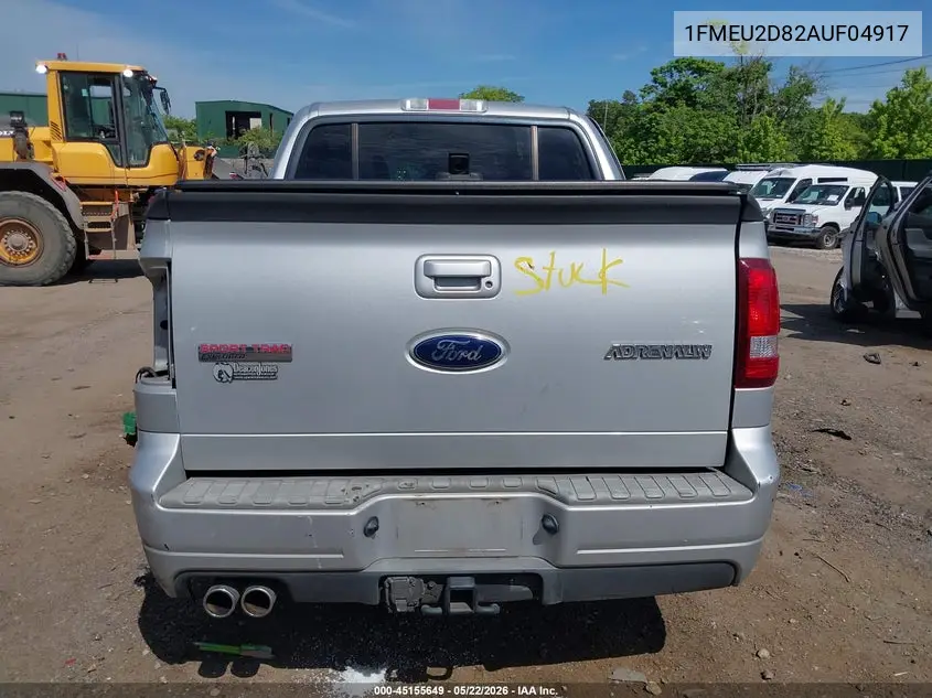 2010 Ford Explorer Sport Trac Limited VIN: 1FMEU2D82AUF04917 Lot: 45155649