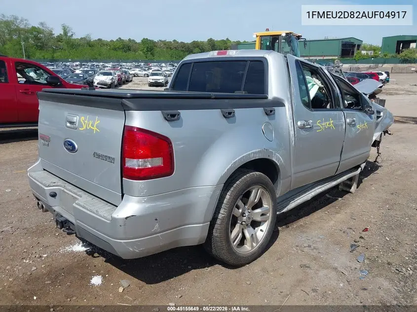 2010 Ford Explorer Sport Trac Limited VIN: 1FMEU2D82AUF04917 Lot: 45155649