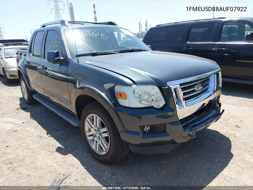 2010 Ford Explorer Sport Trac Limited VIN: 1FMEU5D88AUF07922 Lot: 45611645