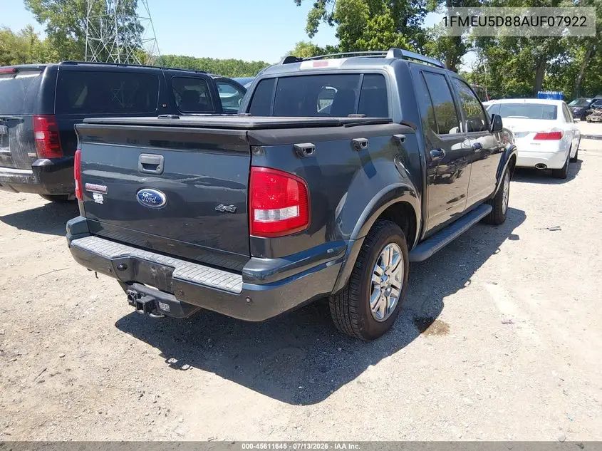 2010 Ford Explorer Sport Trac Limited VIN: 1FMEU5D88AUF07922 Lot: 45611645