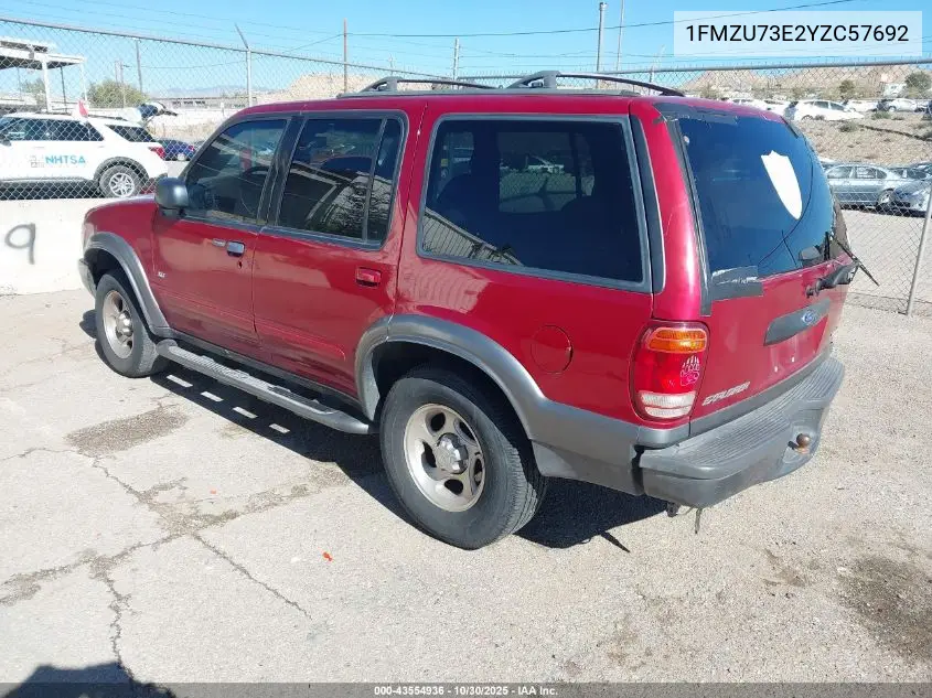 1FMZU73E2YZC57692 2000 Ford Explorer Xlt