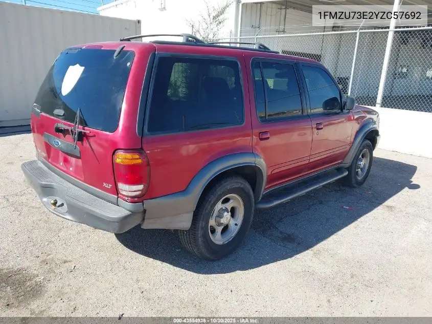 1FMZU73E2YZC57692 2000 Ford Explorer Xlt