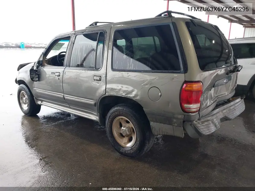 2000 Ford Explorer Xlt VIN: 1FMZU63X6YZC45296 Lot: 45598360
