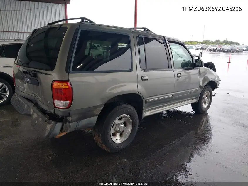 2000 Ford Explorer Xlt VIN: 1FMZU63X6YZC45296 Lot: 45598360