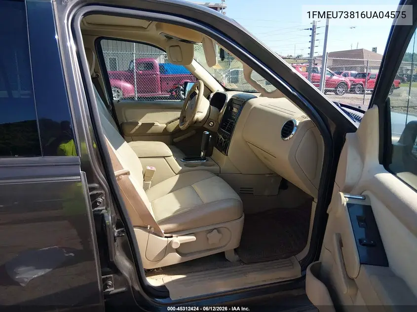 2006 Ford Explorer Xlt VIN: 1FMEU73816UA04575 Lot: 45312424