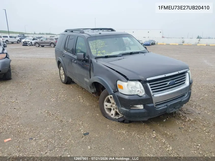2007 Ford Explorer Xlt VIN: 1FMEU73E27UB20410 Lot: 12657801X