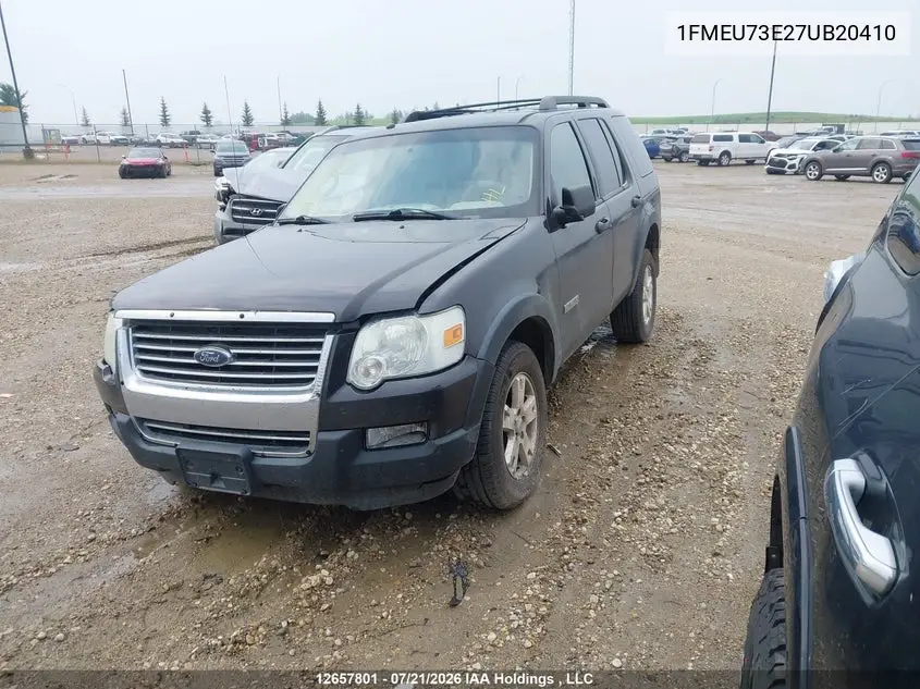 2007 Ford Explorer Xlt VIN: 1FMEU73E27UB20410 Lot: 12657801X