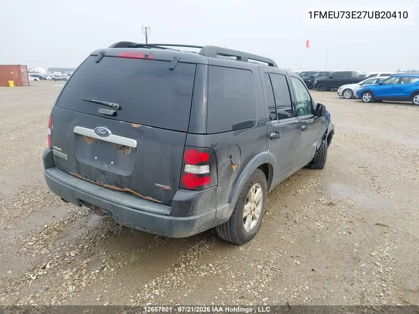 2007 Ford Explorer Xlt VIN: 1FMEU73E27UB20410 Lot: 12657801X