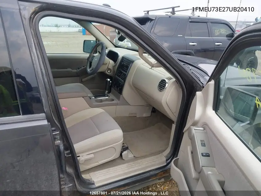 2007 Ford Explorer Xlt VIN: 1FMEU73E27UB20410 Lot: 12657801X
