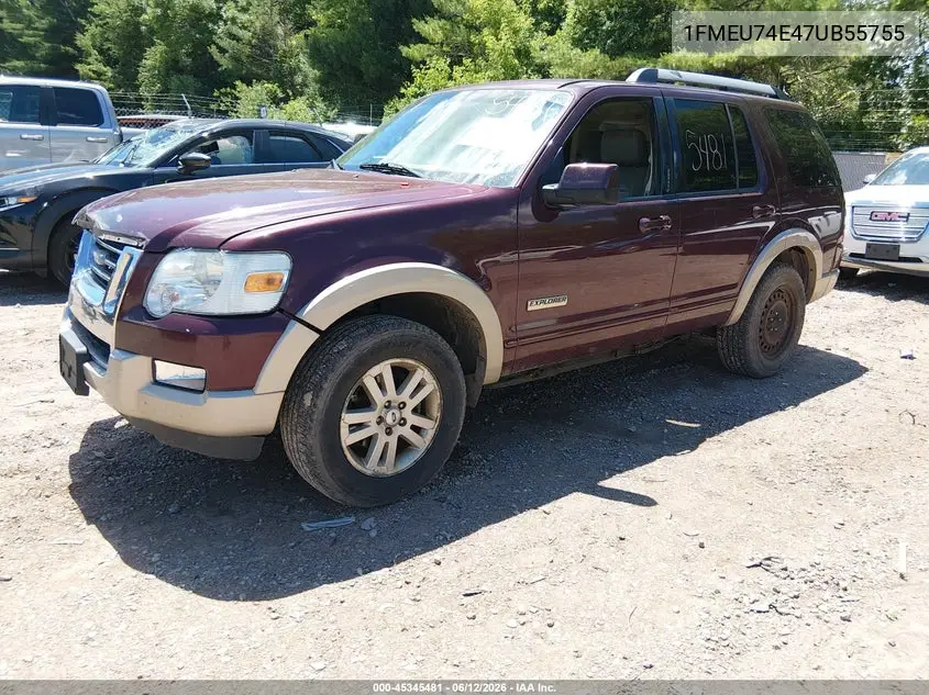 2007 Ford Explorer Eddie Bauer VIN: 1FMEU74E47UB55755 Lot: 45345481