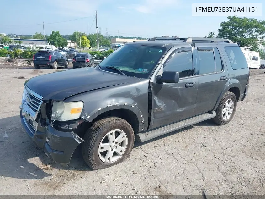 2007 Ford Explorer Xlt VIN: 1FMEU73E37UA41151 Lot: 45359711
