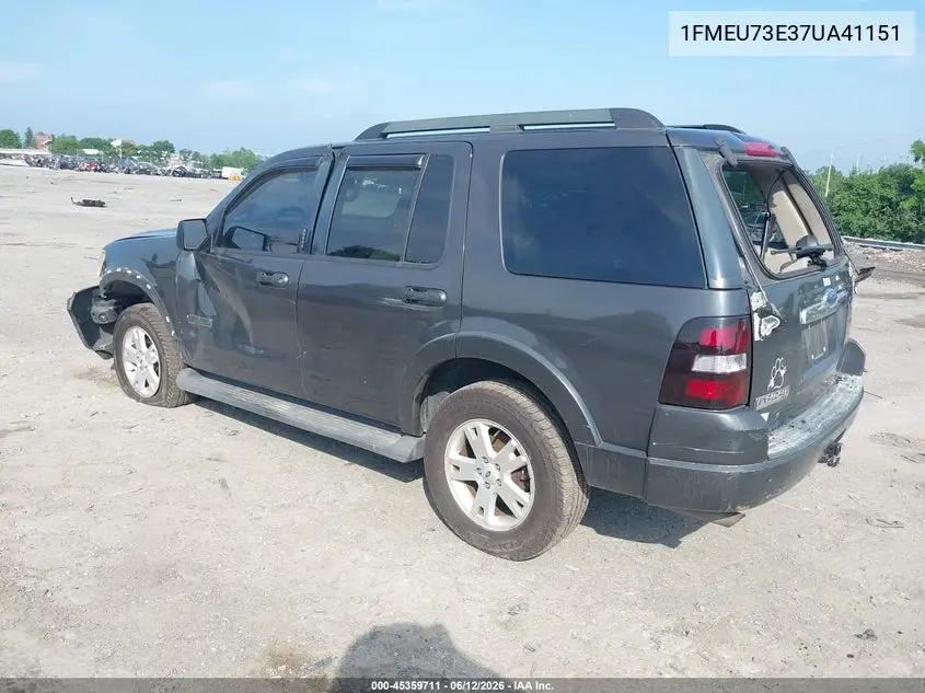 2007 Ford Explorer Xlt VIN: 1FMEU73E37UA41151 Lot: 45359711