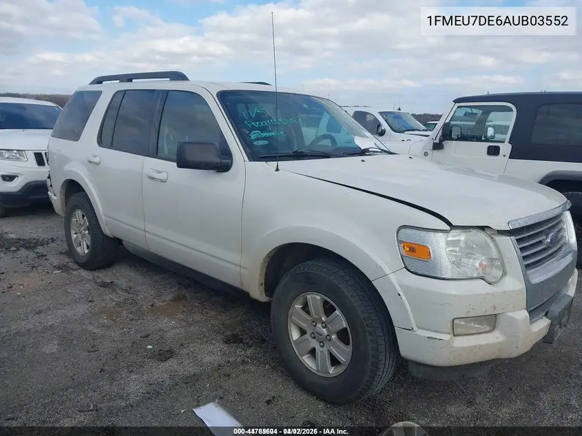 1FMEU7DE6AUB03552 2010 Ford Explorer Xlt