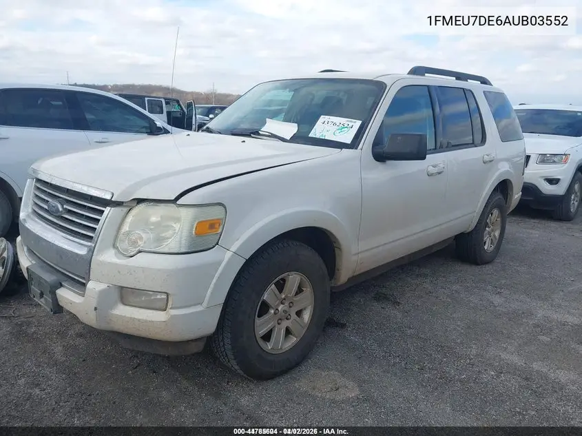 1FMEU7DE6AUB03552 2010 Ford Explorer Xlt