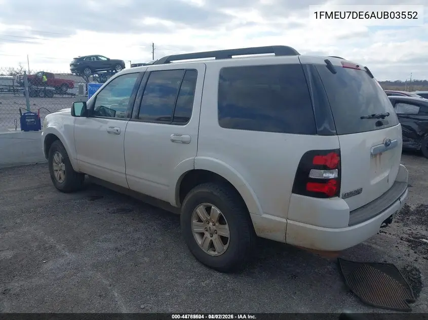 1FMEU7DE6AUB03552 2010 Ford Explorer Xlt