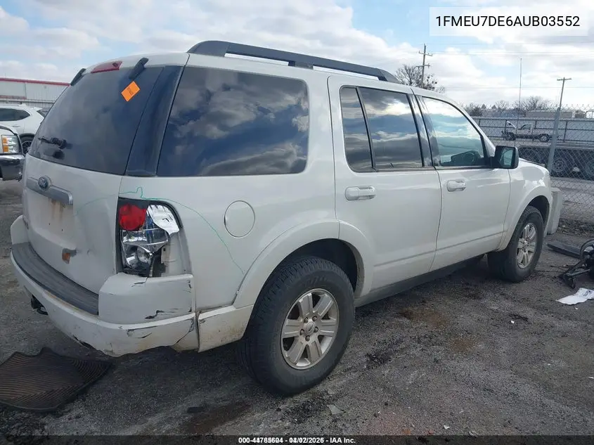 1FMEU7DE6AUB03552 2010 Ford Explorer Xlt