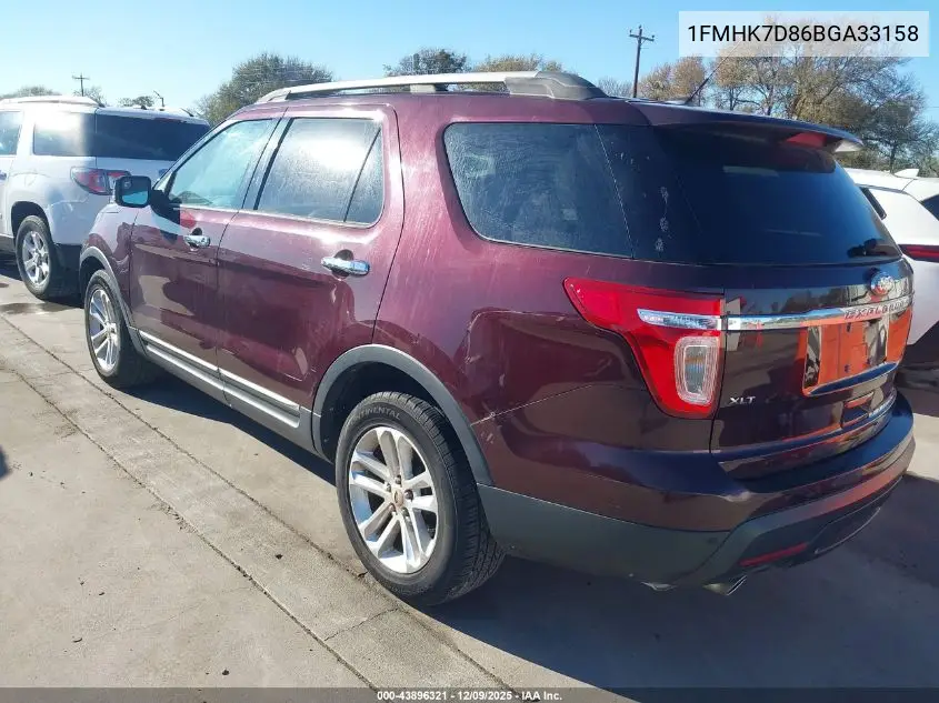 1FMHK7D86BGA33158 2011 Ford Explorer Xlt