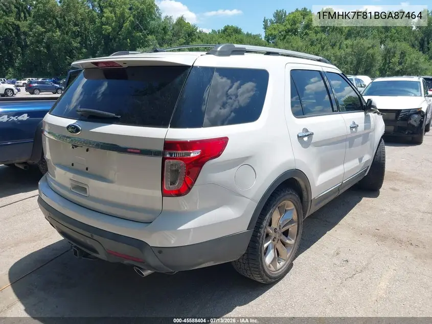 2011 Ford Explorer Limited VIN: 1FMHK7F81BGA87464 Lot: 45588404
