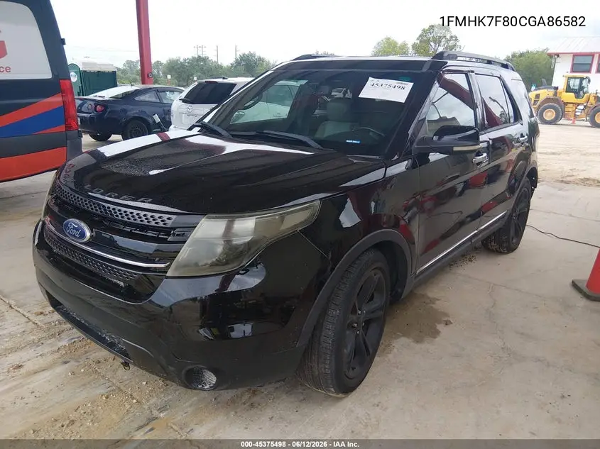 2012 Ford Explorer Limited VIN: 1FMHK7F80CGA86582 Lot: 45375498