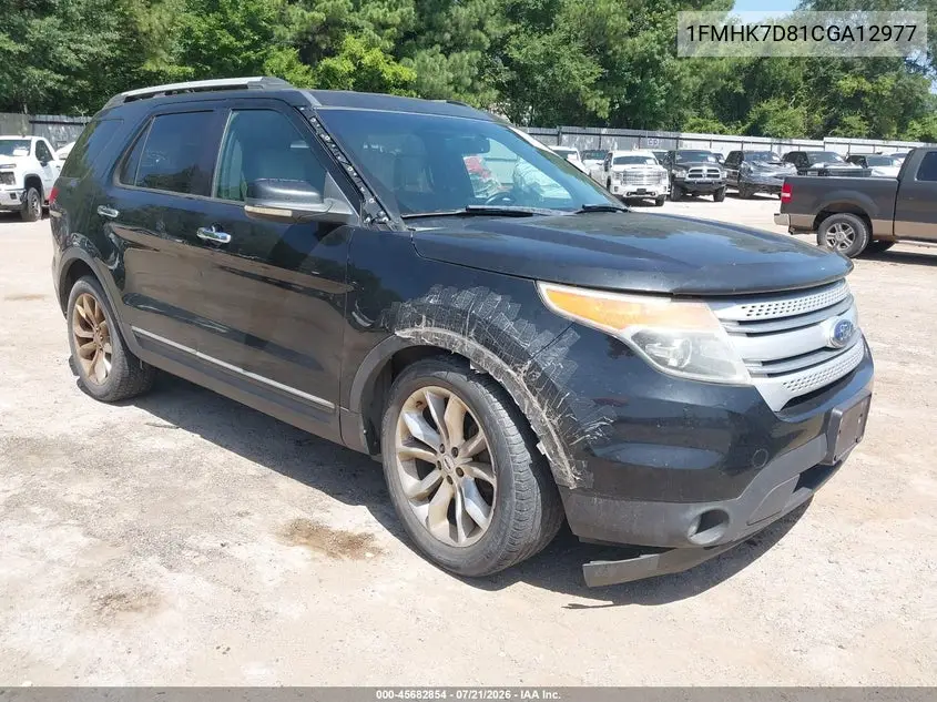2012 Ford Explorer Xlt VIN: 1FMHK7D81CGA12977 Lot: 45682854