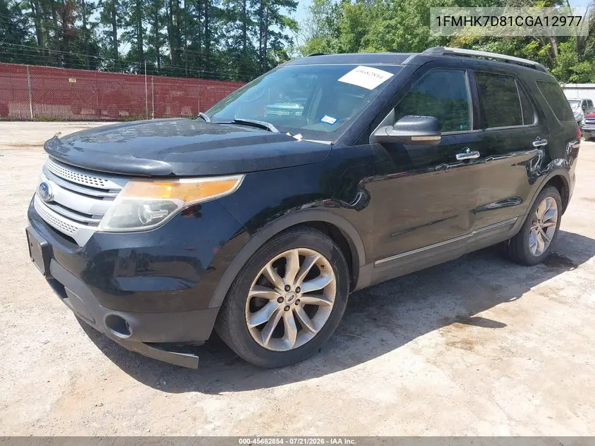 2012 Ford Explorer Xlt VIN: 1FMHK7D81CGA12977 Lot: 45682854