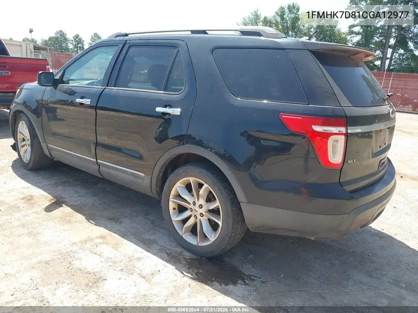 2012 Ford Explorer Xlt VIN: 1FMHK7D81CGA12977 Lot: 45682854