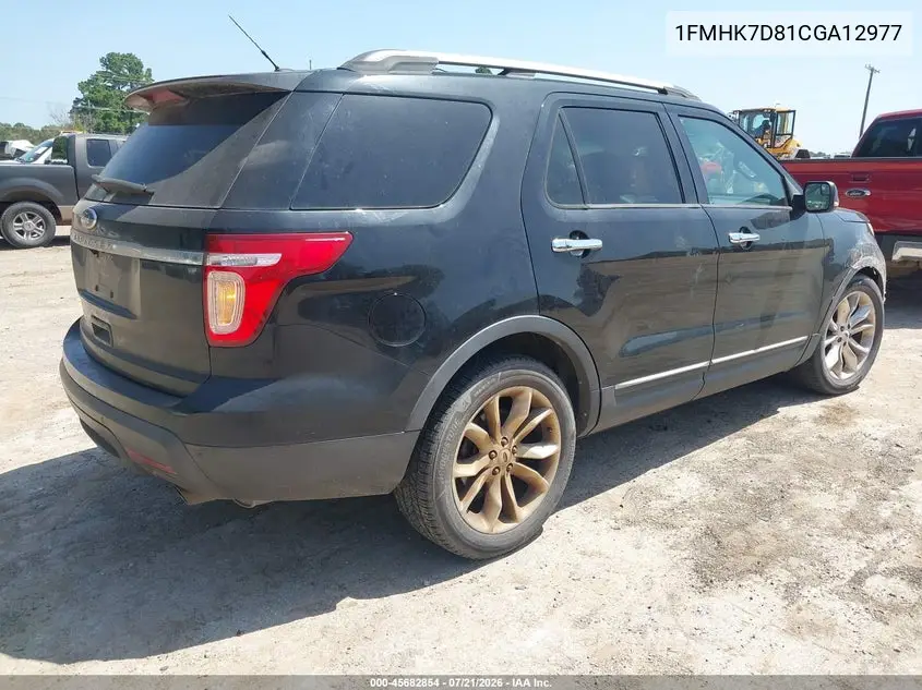 2012 Ford Explorer Xlt VIN: 1FMHK7D81CGA12977 Lot: 45682854