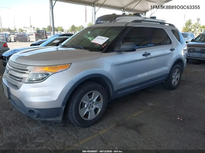 2013 Ford Explorer VIN: 1FM5K8B89DGC63355 Lot: 45365857