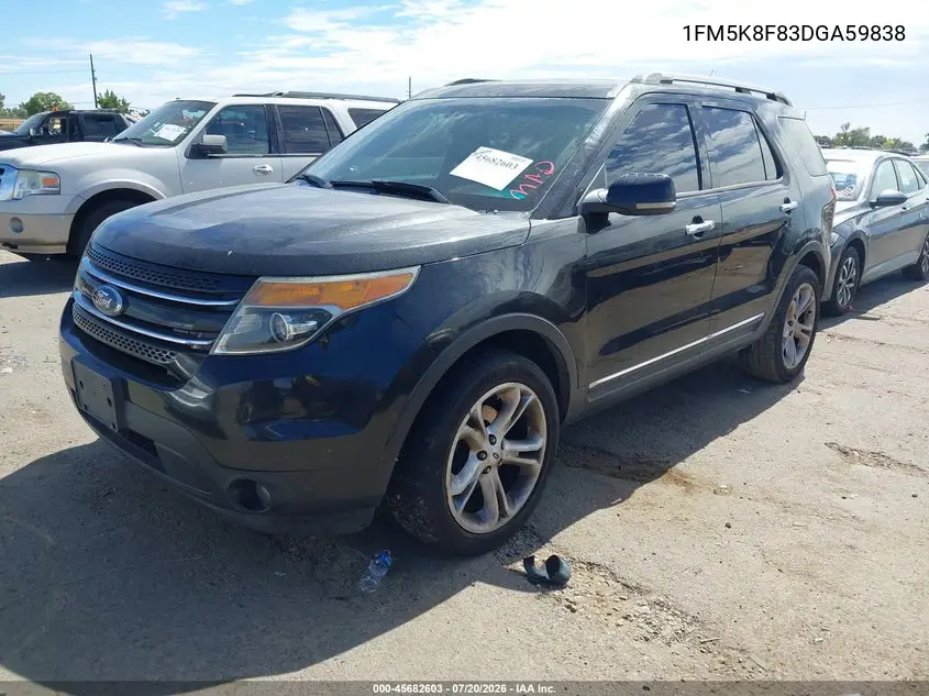 2013 Ford Explorer Limited VIN: 1FM5K8F83DGA59838 Lot: 45682603