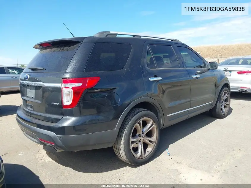 2013 Ford Explorer Limited VIN: 1FM5K8F83DGA59838 Lot: 45682603