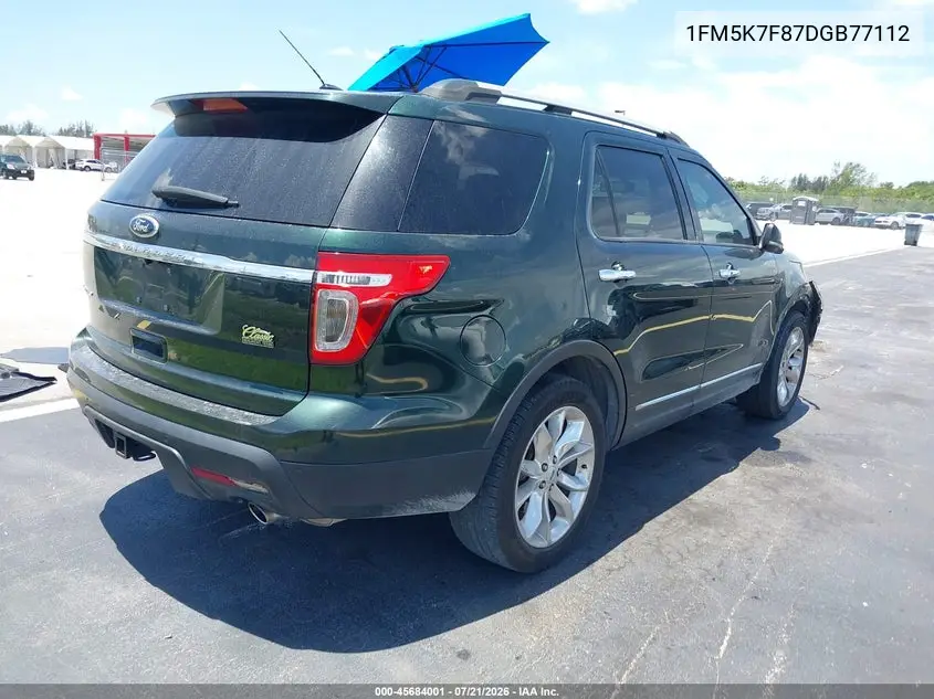 2013 Ford Explorer Limited VIN: 1FM5K7F87DGB77112 Lot: 45684001
