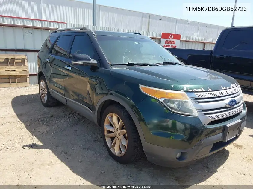 2013 Ford Explorer Xlt VIN: 1FM5K7D86DGB52723 Lot: 45690579