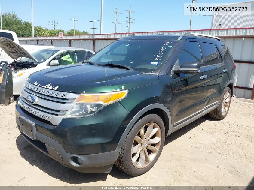 2013 Ford Explorer Xlt VIN: 1FM5K7D86DGB52723 Lot: 45690579