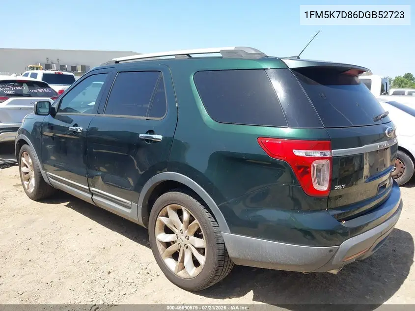 2013 Ford Explorer Xlt VIN: 1FM5K7D86DGB52723 Lot: 45690579