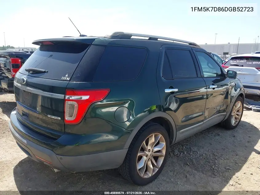 2013 Ford Explorer Xlt VIN: 1FM5K7D86DGB52723 Lot: 45690579