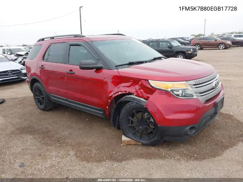 1FM5K7B80EGB17728 2014 Ford Explorer