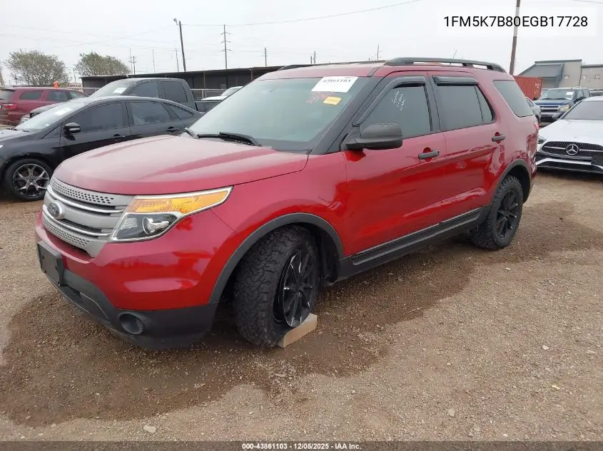 1FM5K7B80EGB17728 2014 Ford Explorer