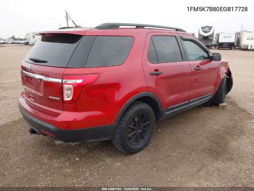 1FM5K7B80EGB17728 2014 Ford Explorer