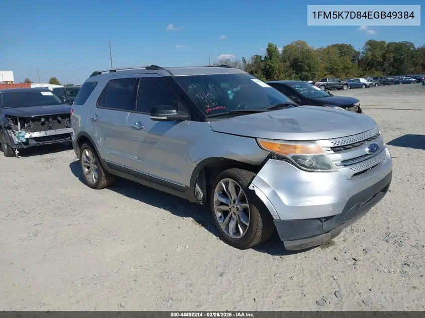 1FM5K7D84EGB49384 2014 Ford Explorer Xlt
